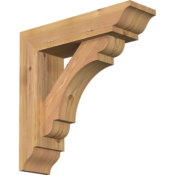 Ekena Millwork Olympic Traditional Smooth Bracket w/ Offset Brace, Western Red Cedar, 5 1/2"W x 20"D x 20"H BKT0604X20X20OLY01SWR - main